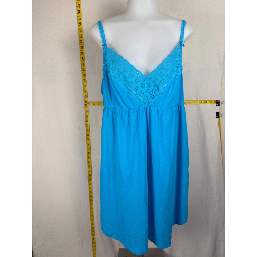 Victoria's Secret Slip Dress XL Flirty Cotton Blue Eyelet Sexy Little Things